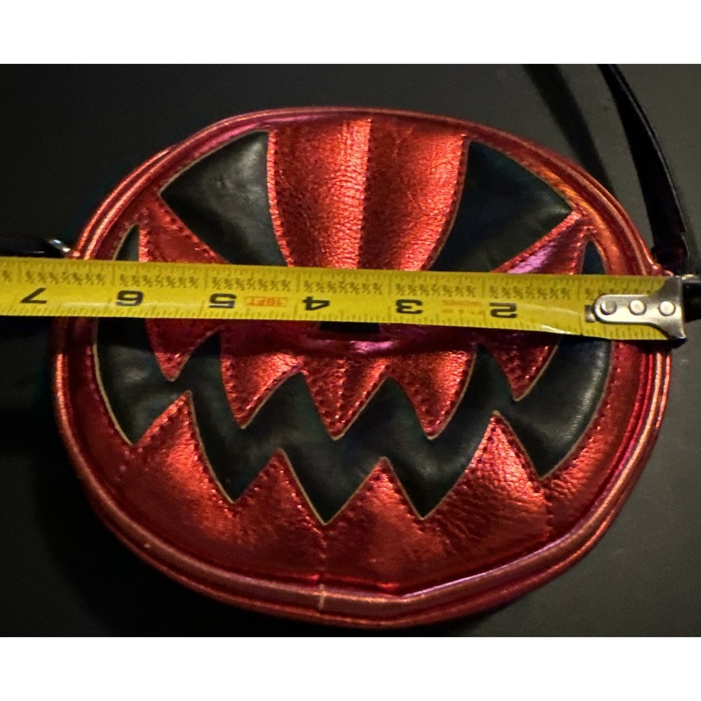 Pumpkin Kult Love Pain & Stitches Jack O Lantern Crossbody Purse Metallic Flaw - Picture 16 of 16